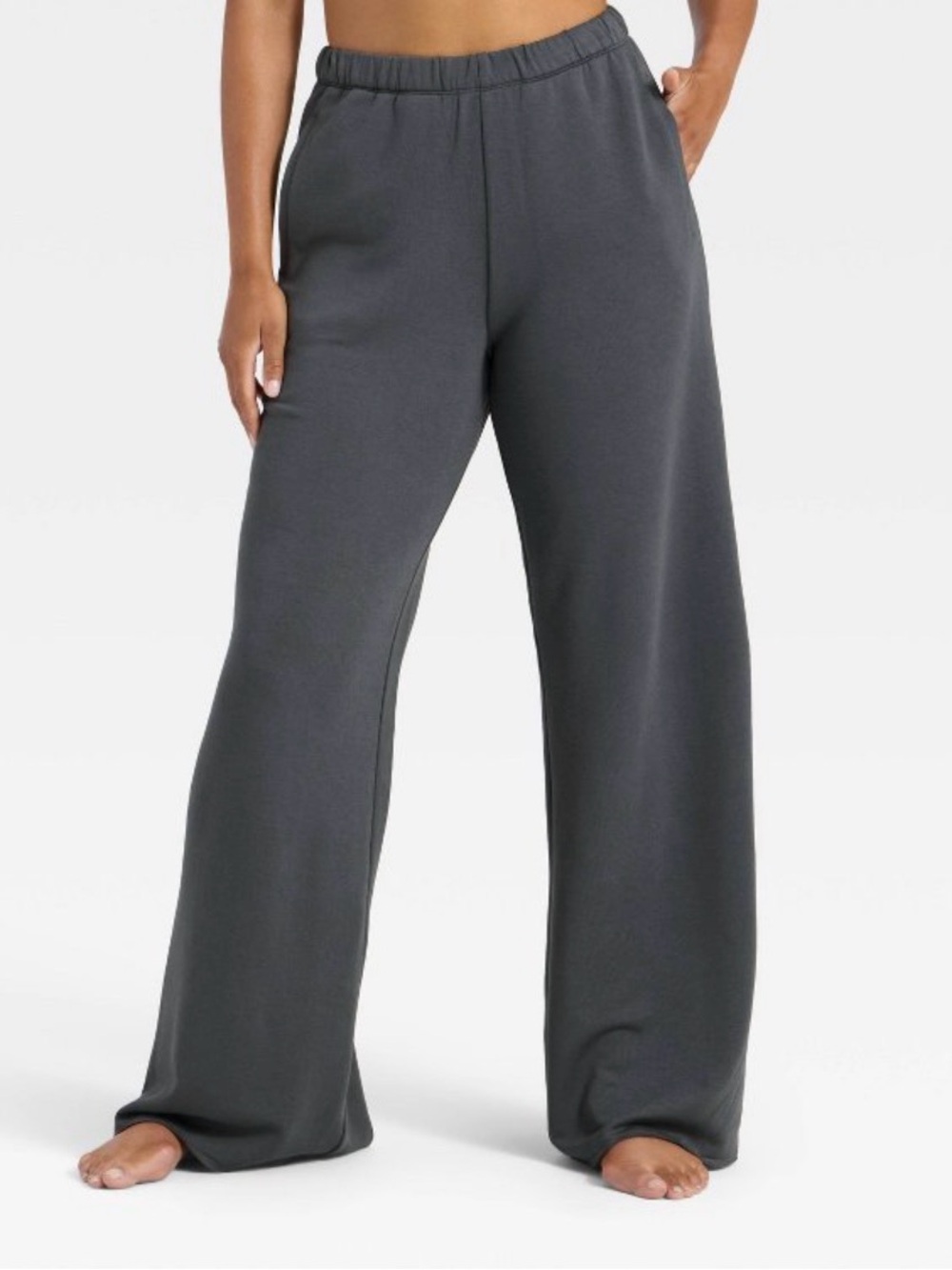 wild fable Wide-Leg Pull-On Pants in Charcoal Gray
